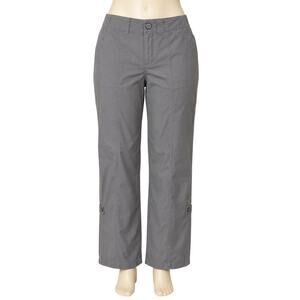 Kate Hill KH Essentials Pants Womens 12 Gray Cotton Utility Cargo Straight NWT